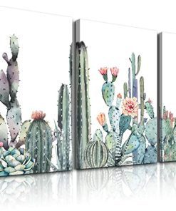 cactus canvas tryptic